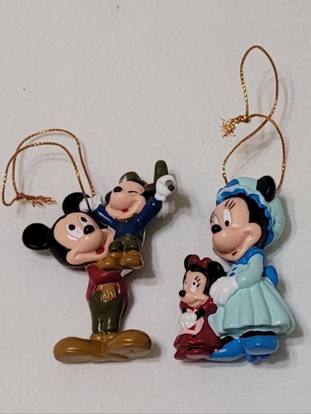 VTG Avon Disney Mickey & Minnie "Dickens" Ornaments - GUC, Circa 1990's